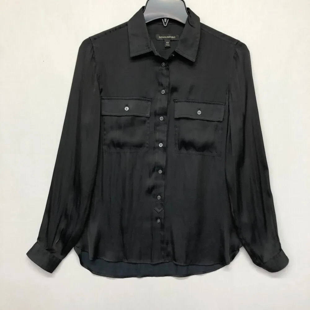 Banana Republic Black Button Down Shirt - Picture 11 of 14